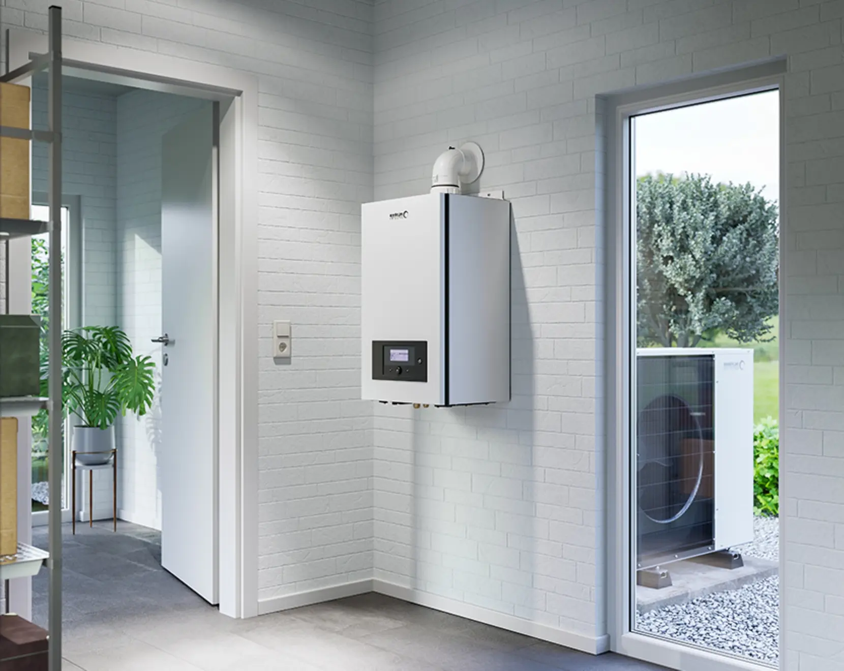 Piec kondensacyjny gazowy Brotje WBS na ścianie