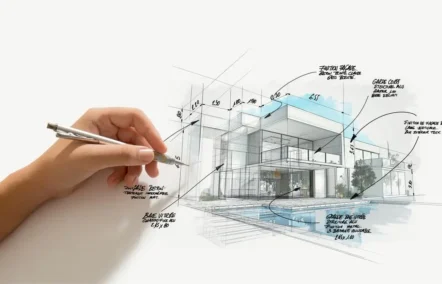 Projekt domu z pompą ciepła - szkic poglądowy