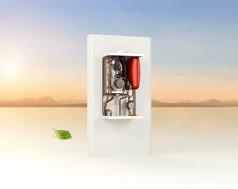 Piec gazowy broetje przekrój - wizualizacja