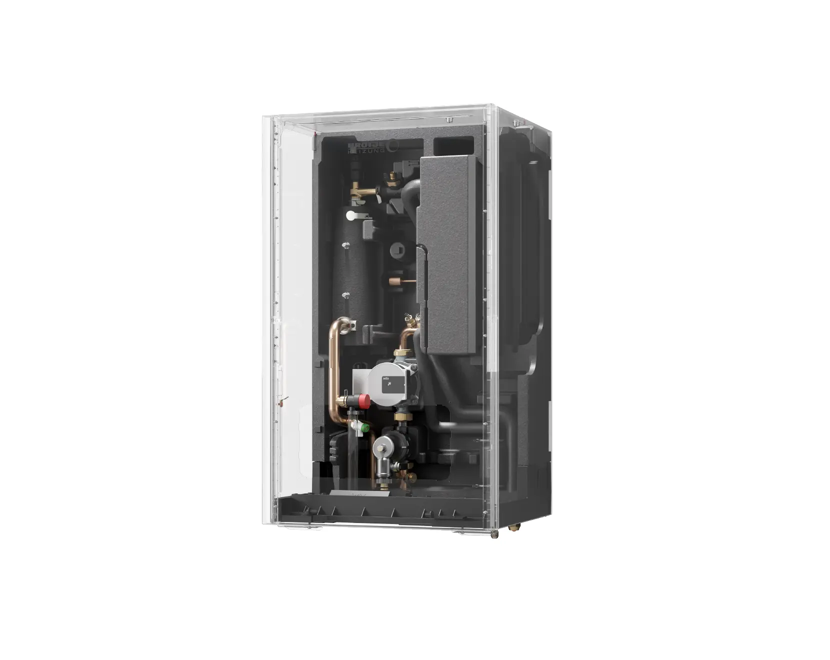 Pompa ciepła Broetje BLW Split D wisząca 4kW, 6kW, 8kW, budowa jednostki wewnętrznej.