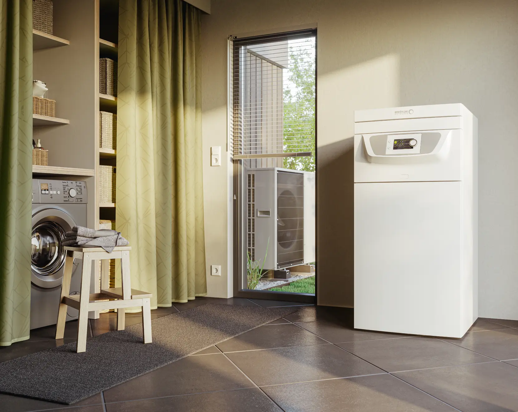 Pompa ciepła Broetje BLW SPLIT K seria D w pomieszczeniu