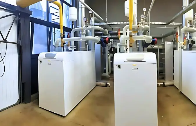 Kotłownia bloku z kotłami kondensacyjnymi Broetje SHB 610 i