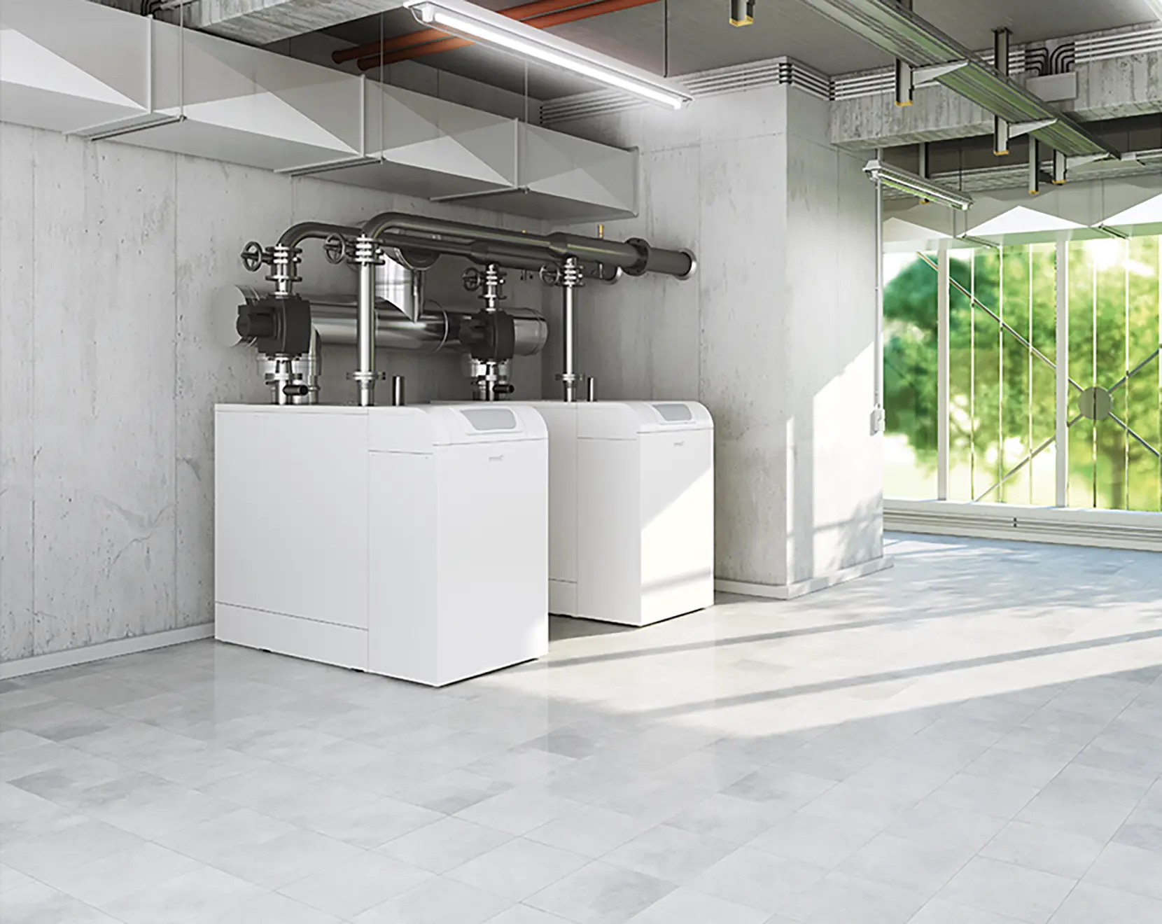 Kaskada kotłów kondensacyjnych stojących broetje