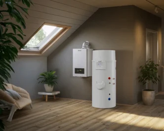 Pompa ciepła cwu Broetje BTW na poddaszu